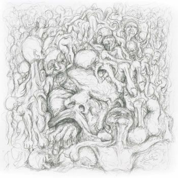 Drawing titled "Modern holocaust" by Lex Veen, Original Artwork, Pencil