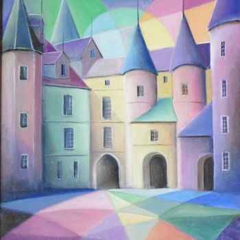 Painting titled "Le Château de L'Har…" by Hubert Mathieu, Original Artwork, Oil