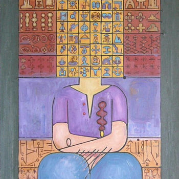 Картина под названием "Self Portrait - Imp…" - Gerald Shepherd F.F.P.S., Подлинное произведение искусства, Масло