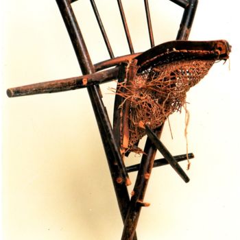 Sculpture intitulée "LA CHAISE UNIJAMBIS…" par Servin, Œuvre d'art originale, Bois
