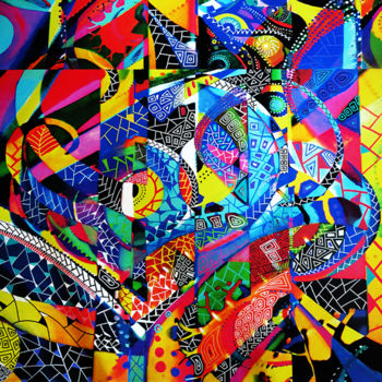 Painting titled "Formules-Abstraites…" by Mahine Graine De Lune, Original Artwork, Acrylic