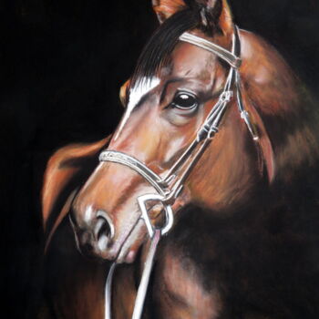 Drawing titled ""Trotteur du Bugey"" by Michel Guillet, Original Artwork, Pastel