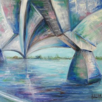 Painting titled "L'arche de la Vallée" by Hubert Mathieu, Original Artwork, Oil