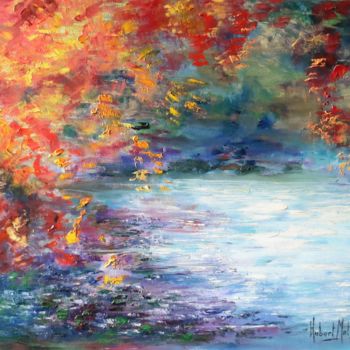 Painting titled "L'Or de L'Automne" by Hubert Mathieu, Original Artwork, Oil