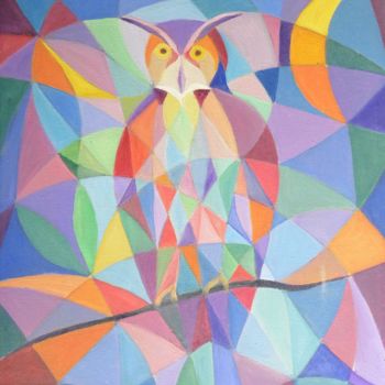 Painting titled "Le Grand Duc" by Hubert Mathieu, Original Artwork, Oil