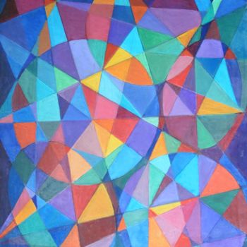 Painting titled "Rubis Evanescent" by Hubert Mathieu, Original Artwork, Oil