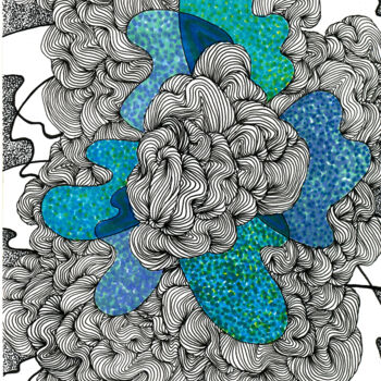 Painting titled "Atom-blast" by Elke Matthaeus, Original Artwork, Ink