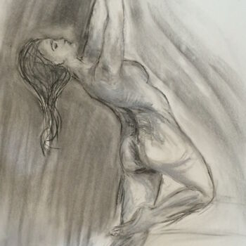 Dessin intitulée "ondine 1" par Marie Pascale Martins, Œuvre d'art originale, Fusain