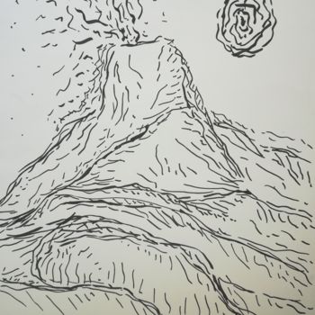 Drawing titled "Eruption of the Mon…" by Pertti Matikainen, Original Artwork, Marker