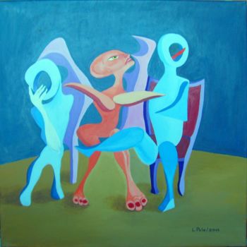 Painting titled ""La querella de los…" by Lili Polo, Original Artwork, Acrylic
