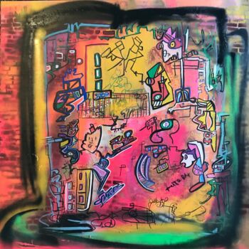 绘画 标题为“TAG DE RUE” 由Muriel Deumie, 原创艺术品, 丙烯 安装在木质担架架上