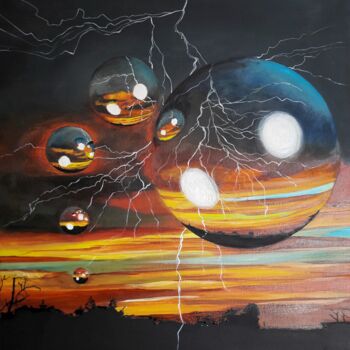 제목이 "orage-oh-des-espoir…"인 미술작품 Manu Surreabulliste로, 원작, 기름