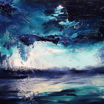 Painting titled "Bleu de nuit" by Pascal Thomas, Original Artwork