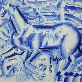 Peinture intitulée "Horse" par Choon-Seok Roh, Œuvre d'art originale