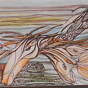 Dessin intitulée "Jumper hope ©" par Bega, Œuvre d'art originale, Aquarelle
