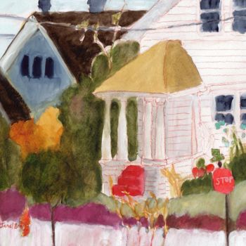 Painting titled "7th and L" by Janel Bragg, Original Artwork, Watercolor