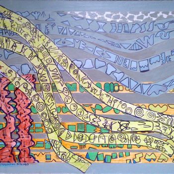 Painting titled "Four People - Chara…" by Gerald Shepherd F.F.P.S., Original Artwork, Acrylic