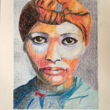 Dessin intitulée "Alisha" par Elke Thiébaut, Œuvre d'art originale, Crayon