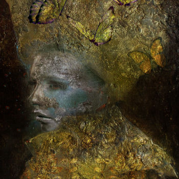 Arts numériques intitulée "casque d'Or" par Dodi Ballada, Œuvre d'art originale, Peinture numérique