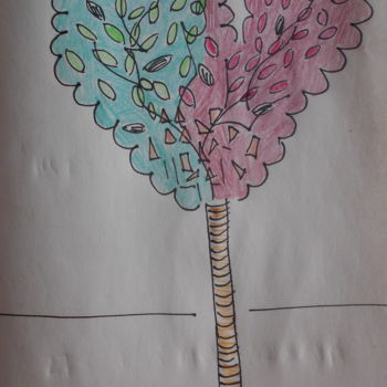Tekening getiteld "happy-tree" door Tom Schrijver, Origineel Kunstwerk, Potlood