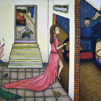 Painting titled "let them see" by Ana Valentim, Original Artwork, Oil