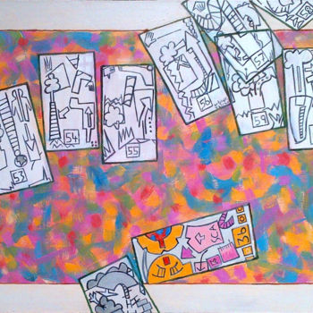 Painting titled "Variations On A Fou…" by Gerald Shepherd F.F.P.S., Original Artwork, Acrylic