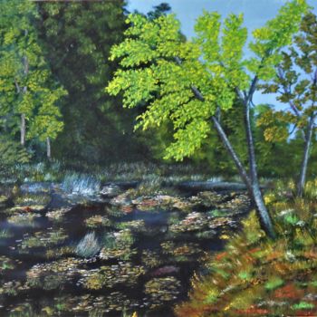 Peinture intitulée "ponds" par W-Dagrou, Œuvre d'art originale, Huile