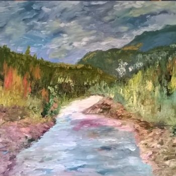 Painting titled "MOUNTAIN SLOPES IN…" by David Cade, Original Artwork, Oil