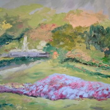 제목이 "GARDEN WITH FOUNTAIN"인 미술작품 David Cade로, 원작, 기름