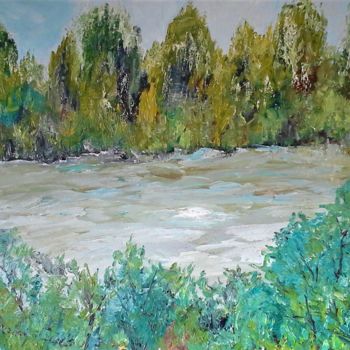 Painting titled "RIVER VIEW" by David Cade, Original Artwork, Oil