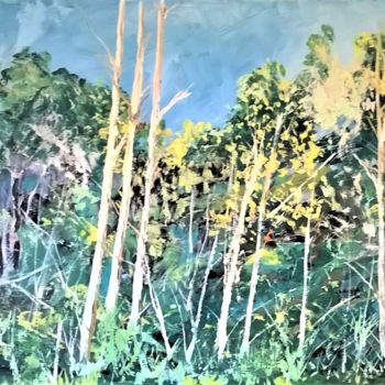 Painting titled "ASPEN GLADE" by David Cade, Original Artwork, Oil