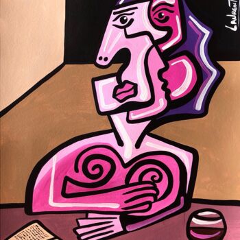 Pintura intitulada "L’attente." por Laurent Folco, Obras de arte originais, Acrílico