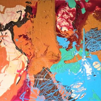 Painting titled "MULTI-ROBOT TRAJECT…" by David Cade, Original Artwork, Acrylic