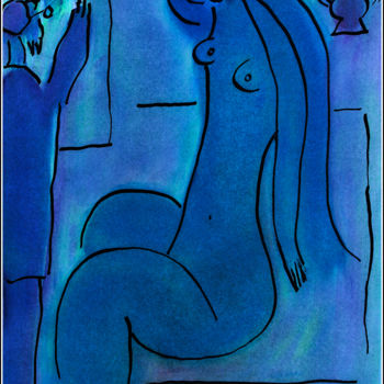 Peinture intitulée "Séance de pose" par Jean Mirre, Œuvre d'art originale, Huile