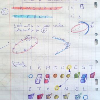 Dessin intitulée "l'amour est eternel" par Etienne Frouin (E9 Inertion), Œuvre d'art originale, Métaux