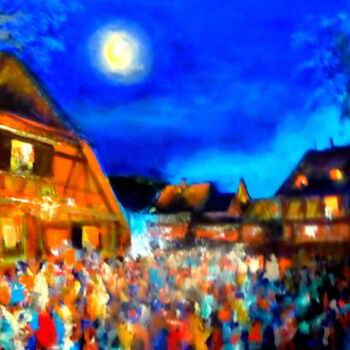 Peinture intitulée "ALSACE-14 Juillet" par Claude Julia (CJULIA), Œuvre d'art originale, Huile