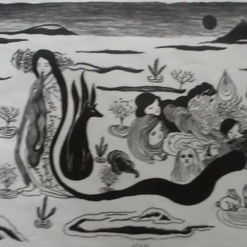 Painting titled "brancher-yokai-gr.j…" by Juliana Lopes, Original Artwork