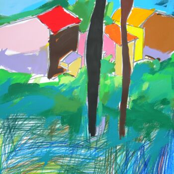 Painting titled "Awon ile ninu igbo" by Gabriele Donelli, Original Artwork, Acrylic