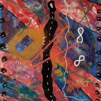 「Se trouver.」というタイトルの絵画 Aude Perisによって, オリジナルのアートワーク, アクリル 段ボールにマウント