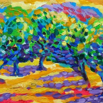 Painting titled "Orchard panorama" by Maja Grecic, Original Artwork, Acrylic