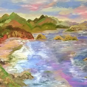 Painting titled "OREGON COAST SUNRISE" by David Cade, Original Artwork, Oil