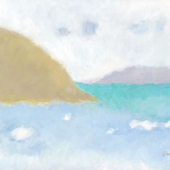Painting titled "Anacortes Seascape" by Janel Bragg, Original Artwork, Watercolor