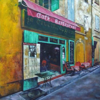 Painting titled "La Taverne du Forum" by Mac, Original Artwork, Oil