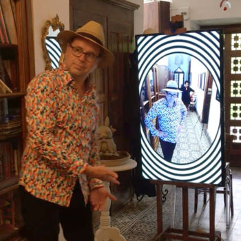 Ζωγραφική με τίτλο "Le miroir temporel" από Frédéric Durieu & Nathalie Erin, Αυθεντικά έργα τέχνης, 2D ψηφιακή εργασία