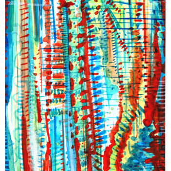 Pittura intitolato "abst-9" da Jeff, Opera d'arte originale, Acquarello