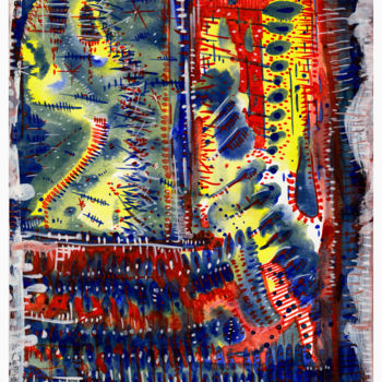 Painting titled "abst-26" by Jeff, Original Artwork, Watercolor