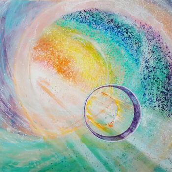 Schilderij getiteld "dolphin energy" door Sabina Kiss, Origineel Kunstwerk, Acryl