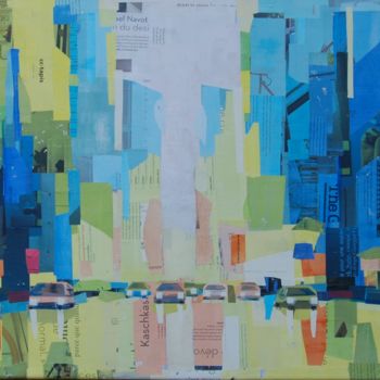 Collages getiteld "reflet" door Jacques Lacourrege, Origineel Kunstwerk, Acryl