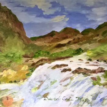 Painting titled "IDAHO WATERFALL" by David Cade, Original Artwork, Oil