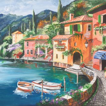 Painting titled "Port-croate.jpg" by Lili, Original Artwork, Acrylic